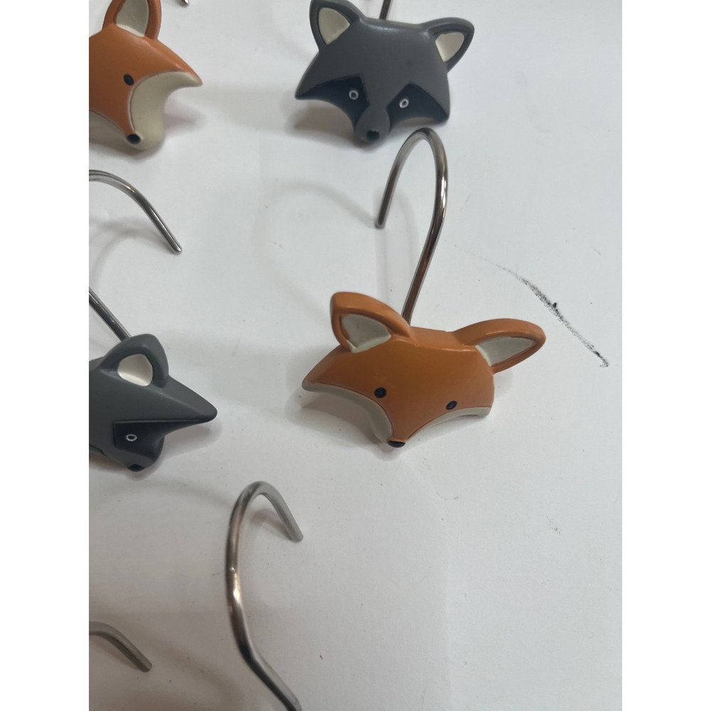 Fox Shower Curtain Hooks Decorative Bathroom Decor Set of 12 - Picture 2 of 3